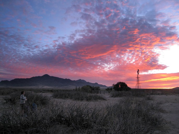 2nd night out sunset with wind turbine